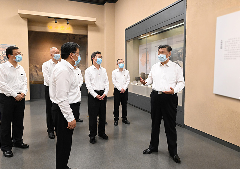 5月16日下昼，，中共中央总书记、国家主席、中央军委主席习近平在前往陕西西安主持中国－中亚峰会途中，，在山西运城博物馆考察！！